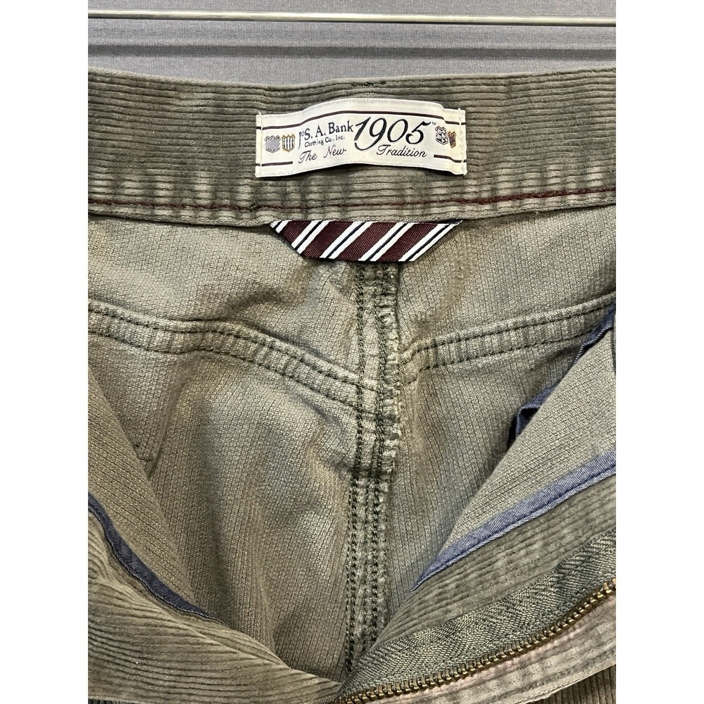 Jos. A. Bank Corduroy Pants Mens *36 x 30 Green Tailored Fit Chino Slacks - Picture 3 of 10